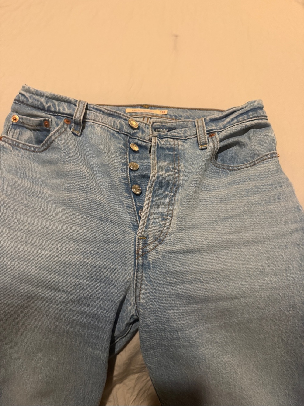 Levis High Rise Button-Fly Jeans
